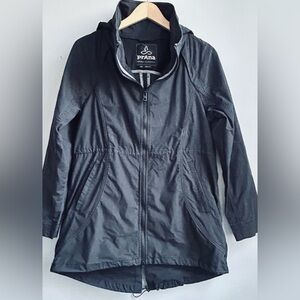 PRANA womens small Black Horizons Anorak long jacket